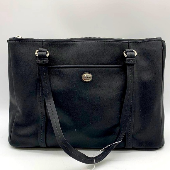 Coach Bags Coach Black Leather Shoulder Bag With Silver Hardware